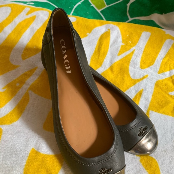 Coach Chelsea Matte Navy Blue & Gunmetal Flats - Picture 5 of 8